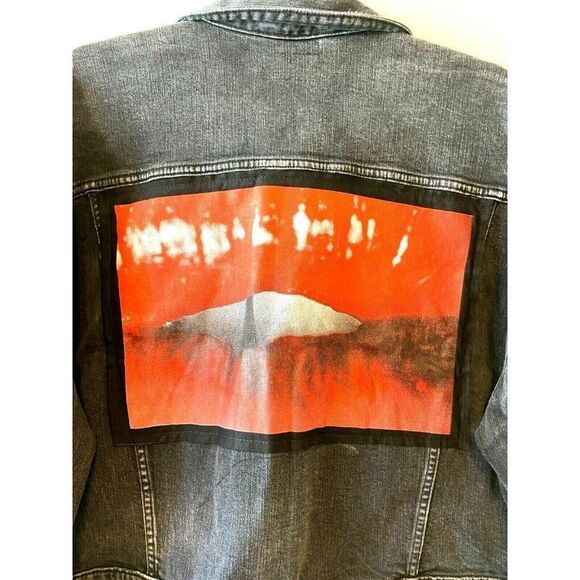 HUDSON Rei Denim Black Wash Jacket - Crash N' Burn Size L - Picture 6 of 7